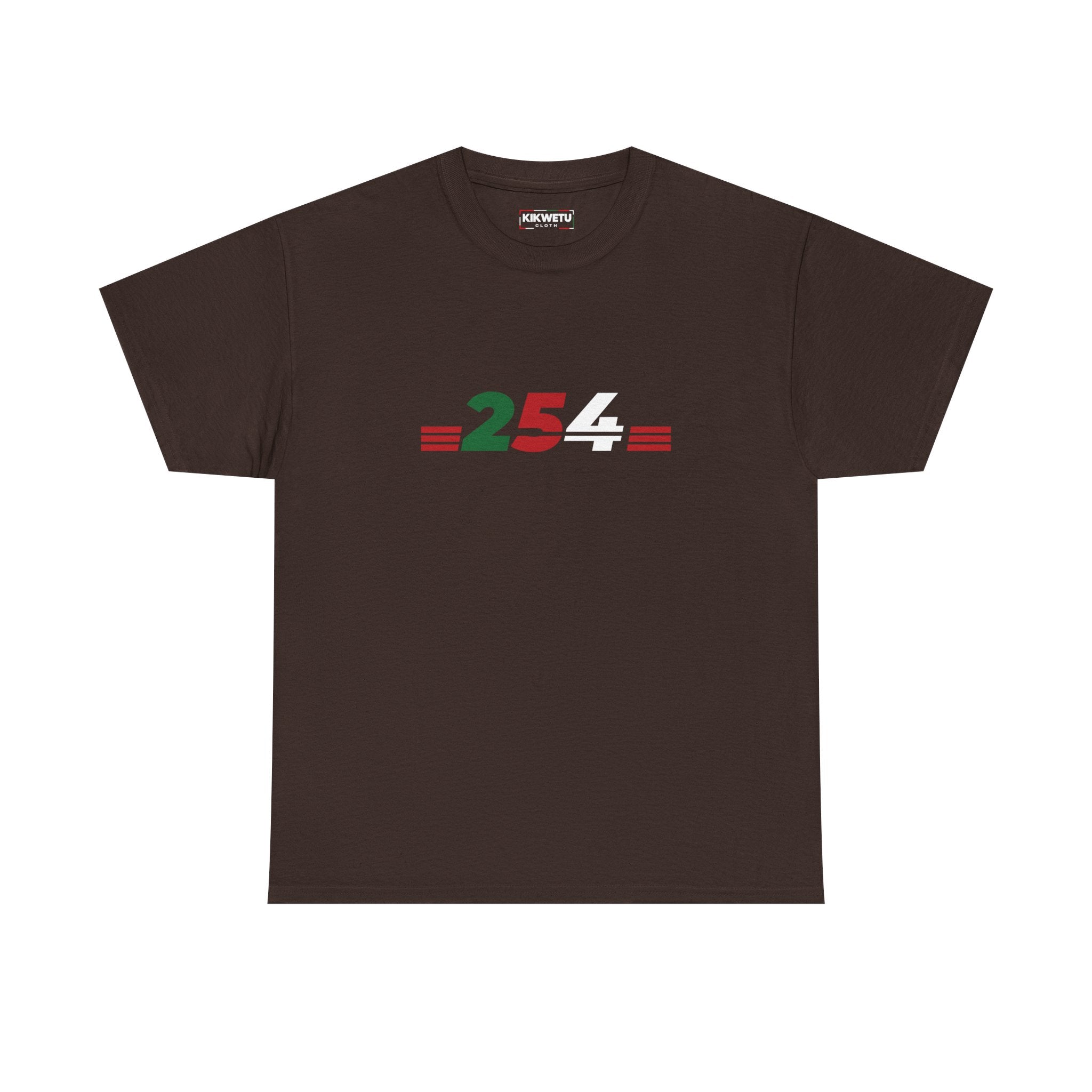 254 Kenya Flag Tee — Black Graphic T-Shirt with Red, Green & White Numbering